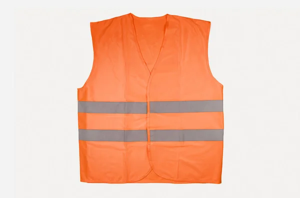 Gilet Arancione Isolato Bianco — Foto Stock