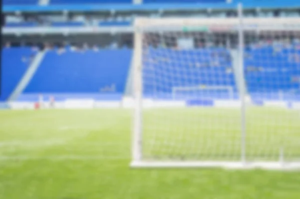 Vista Traseira Desfocada Turva Gol Futebol Estádio — Fotografia de Stock