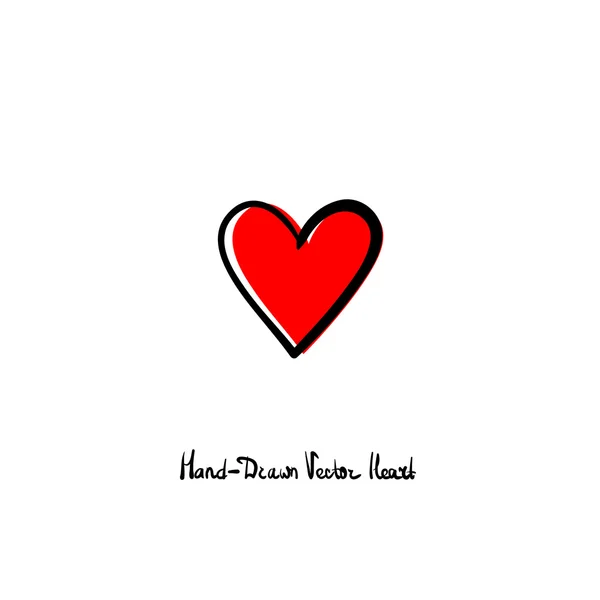 Icono de corazón de vector dibujado a mano. Amor, relaciones y romance — Archivo Imágenes Vectoriales