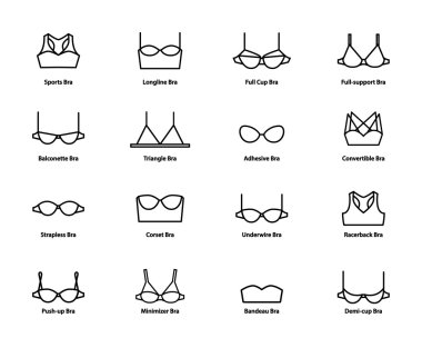 Vektör bayanlar sutyen Icons set