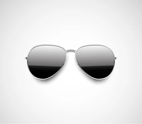 Glossy black aviator sunglasses design — Stock Vector