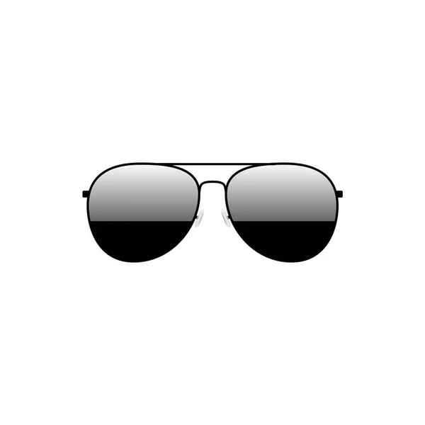 Diseño de gafas de sol aviador negro brillante — Vector de stock