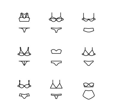 Vektör seksi bayanlar iç çamaşırı hat sanat tasarımları