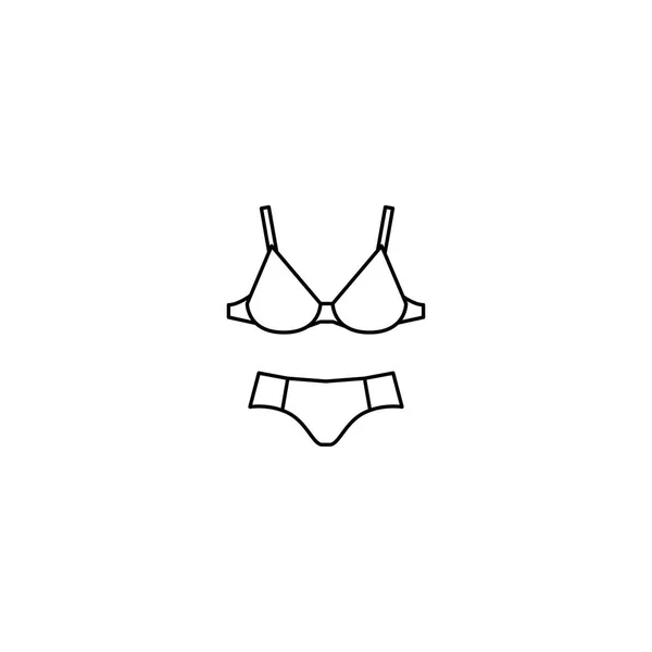 Soutien-gorge vectoriel et culotte simple icône noire — Image vectorielle