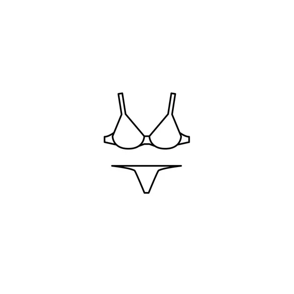 Soutien-gorge vecteur ligne noire et culottes icônes — Image vectorielle