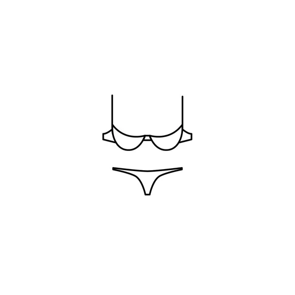 Vector bra and panties simple black icon — Stock Vector