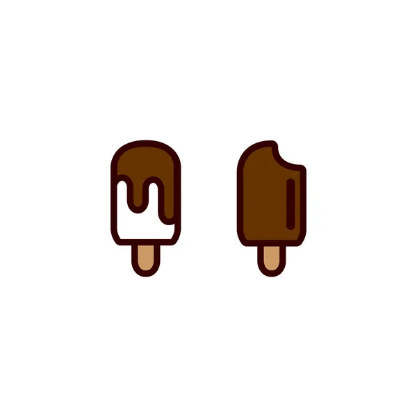 冷凍アイス クリーム チョコレート覆われた広告デザイン要素ベクトル — ストックベクタ