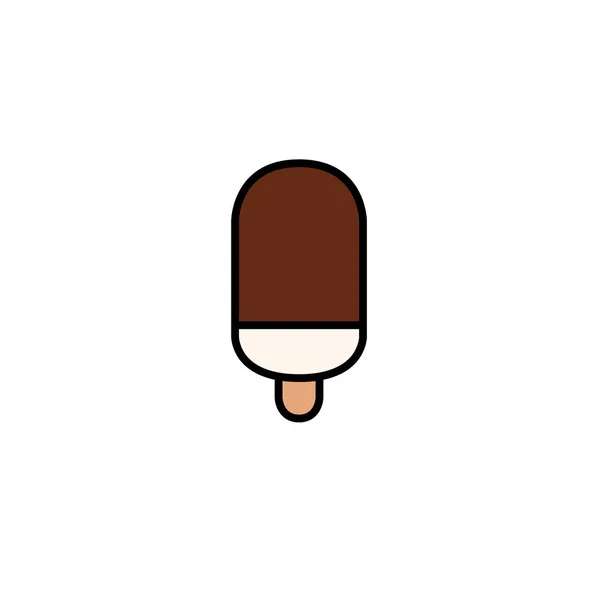 Icono de helado de chocolate y vainilla — Vector de stock