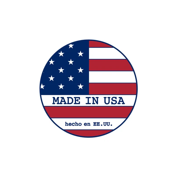 Vetor fabricado nos EUA carimbo com bandeira —  Vetores de Stock