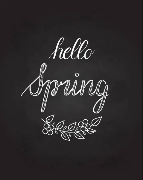 Hallo lente grunge vintage letters op een schoolbord — Stockvector