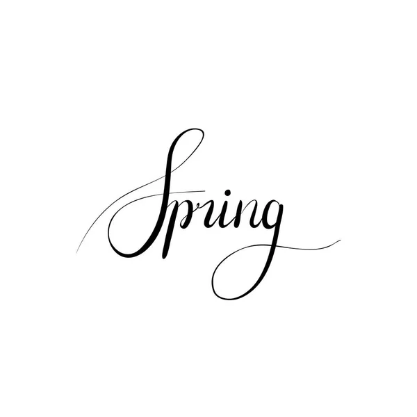 Vector primavera caligrafía dibujada a mano imitación — Vector de stock