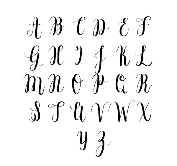 Alfabeto caligráfico dibujado digitalmente vectorial — Vector de stock