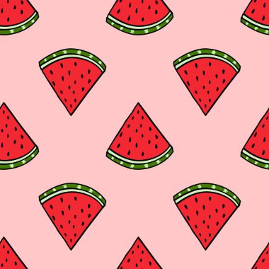 Sorunsuz vektör karpuz el imitasyon arka plan çizimi