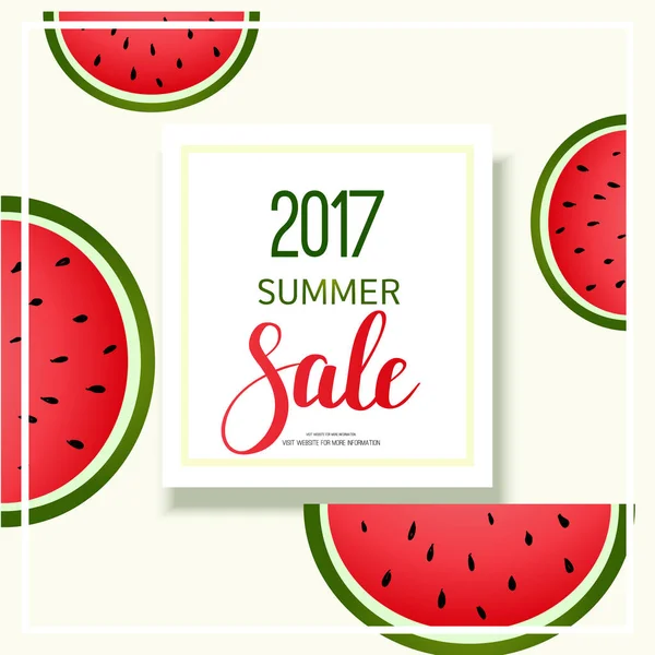 Sommer Verkauf Kalligraphie Wassermelone Hintergrund Design — Stockvektor