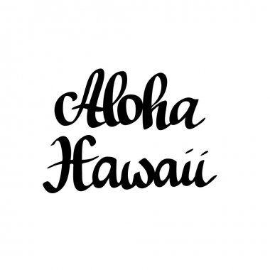Aloha Hawaii lettering clipart