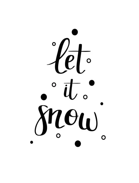 Αφήστε να χιόνι διανυσματική σχεδίαση καλλιγραφία — Διανυσματικό Αρχείο