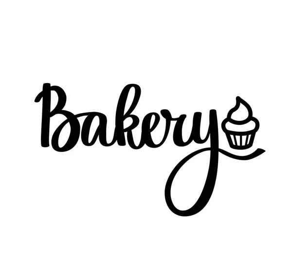 Vector cupcake bakery kalligrafie design — Stockvector