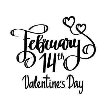 14 Şubat tatil hat tasarım vektör