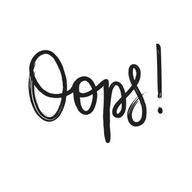 Oops mürekkep tasarım yazı vektör