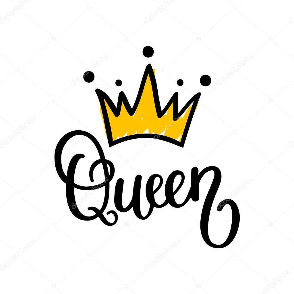 Download Queen crown vector calligraphy design — Stock Vector ...