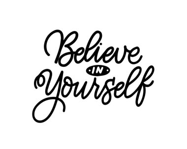 Kendine inan vektör modern tasarım alıntısı