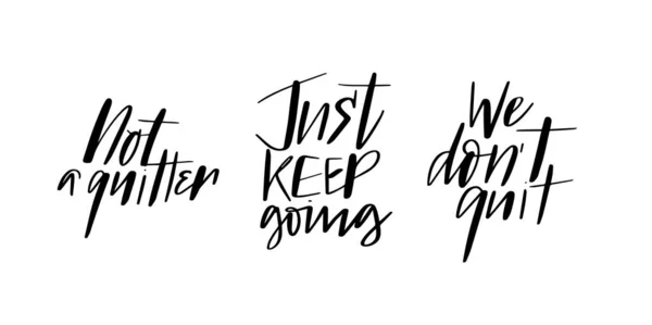 Conjunto de citas de motivación caligrafía garabatos — Vector de stock