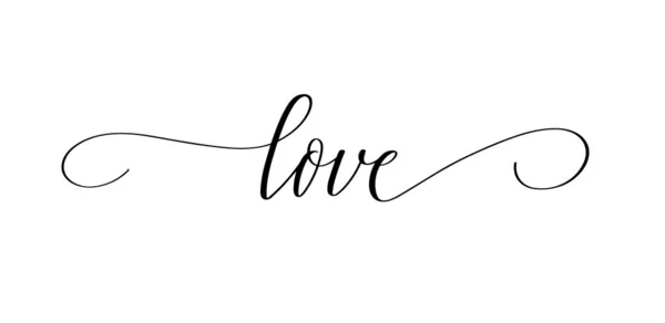 Amour vecteur moderne calligraphie mot romance conception — Image vectorielle