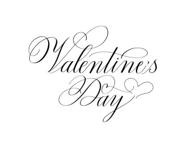 Sevgililer Günü klasik romantik mürekkep tasarımı