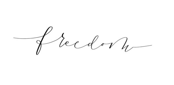 Frihet vektor penna bläck motivation kalligrafi ord — Stock vektor