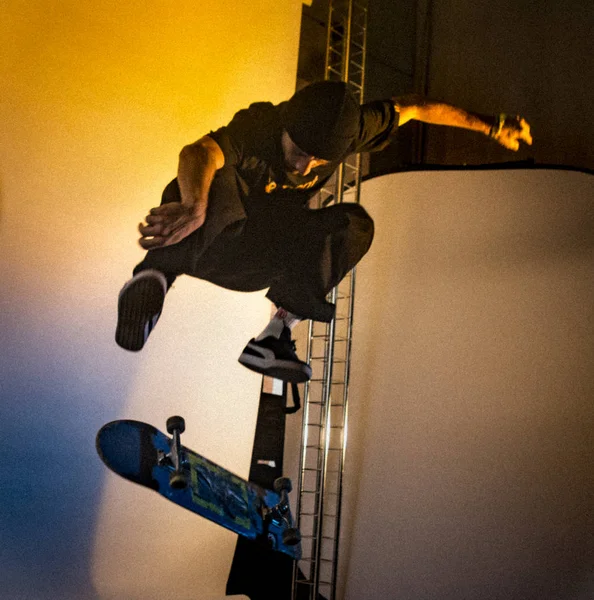 Master Class Sports Photography Creativ Trick Skateboarder — Stock Photo, Image