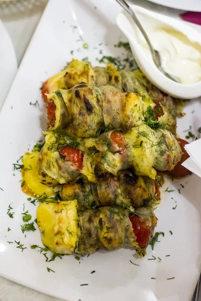 Lezzetli restoran yemeği düğünü