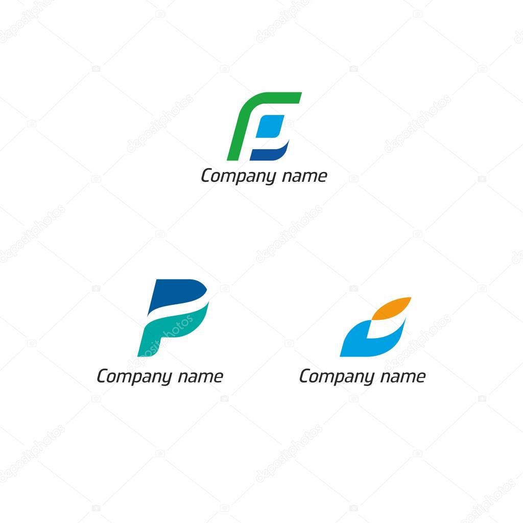 Modern graphic design logo icon based on P-letter