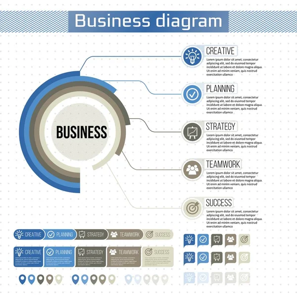 Color circular pie diagrams and design elements — Stock Vector