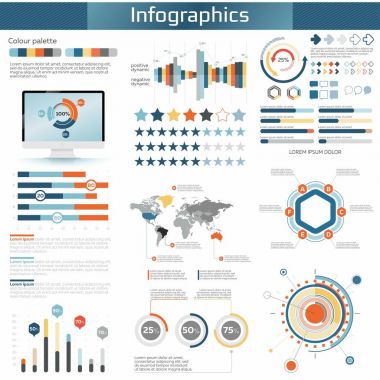 Renk şemaları ve tasarım öğeleri kümesi
