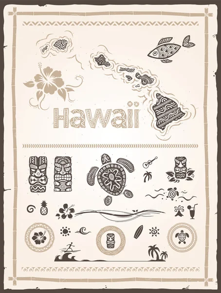 Гавайские элементы дизайна — стоковый вектор