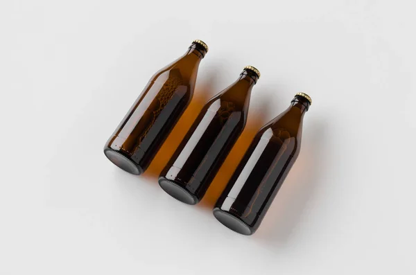 Euro botella de cerveza maqueta. Tres botellas . —  Fotos de Stock