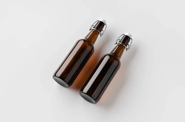 Flip-top beer bottle mockup. Two Bottles. — Stock Photo, Image