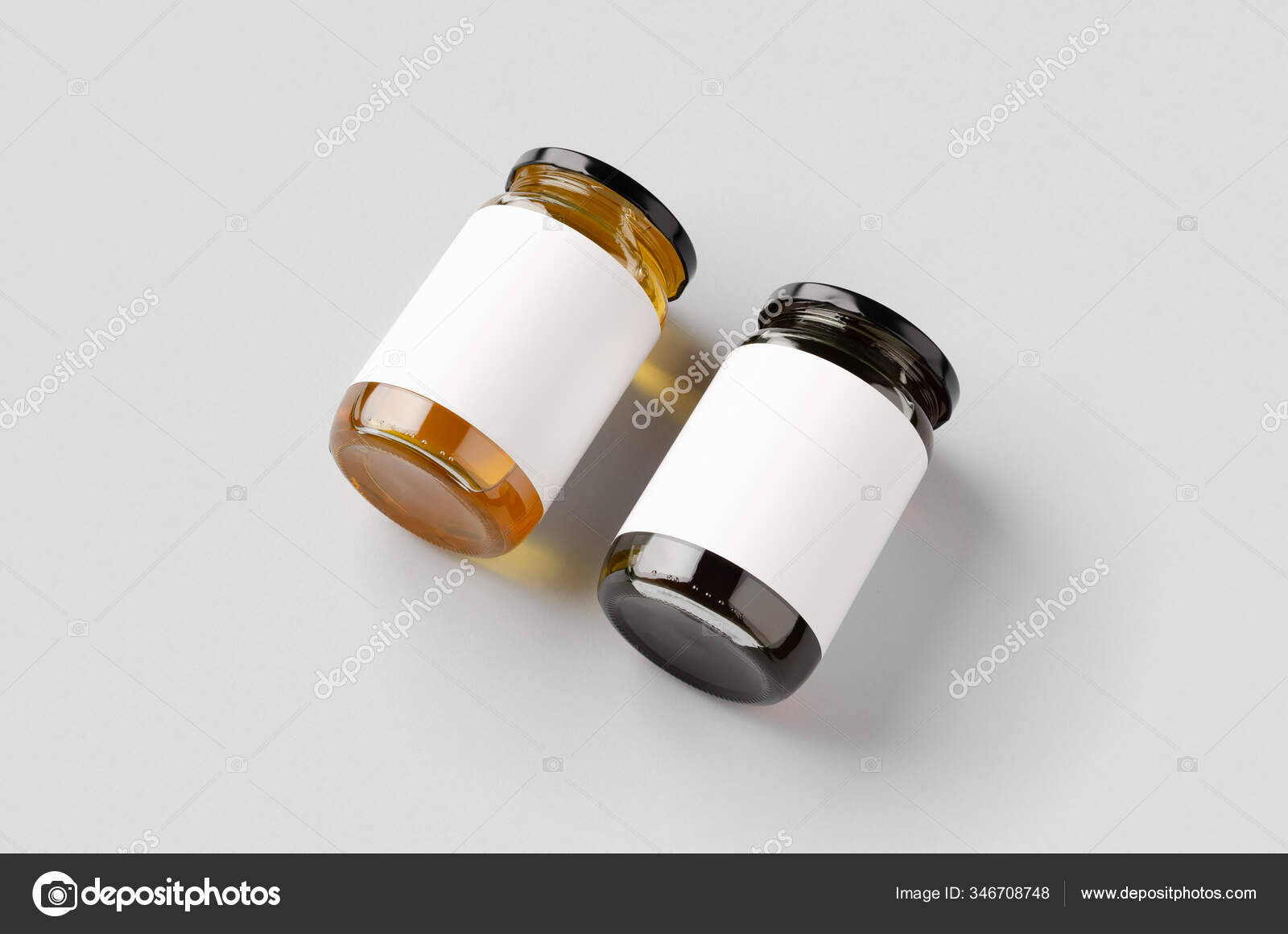 Download Honey Jars Mockup Blank Label Two Different Colors Stock Photo Image By C Shablonstudio 346708748