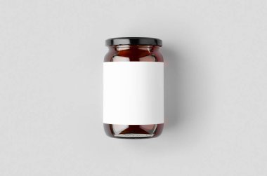 Boş etiketli bal kavanozu modeli.