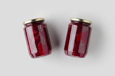 Turşulu pancar kavanozu maketi. Üst görünüm.