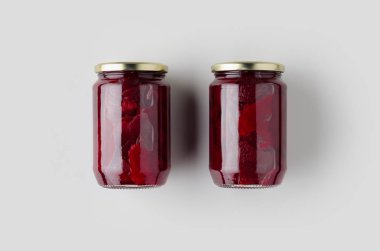 Turşulu pancar kavanozu maketi. Üst görünüm.