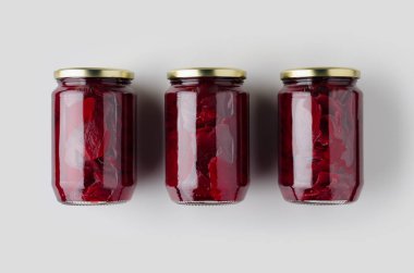 Turşulu pancar kavanozu maketi. Üst görünüm.