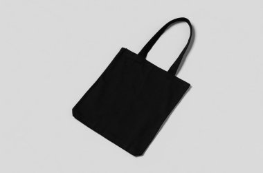 Gri arkaplanda siyah taşıma çantası modeli.