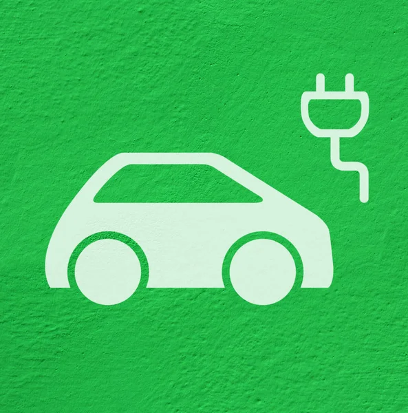 Electric car charger symbol — 스톡 사진