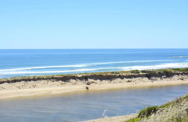 Beautiful scenic coastline estuary where Onkaparinga River — Stock Photo, Image