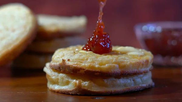 Horké australské anglický styl snídani lívance — Stock fotografie