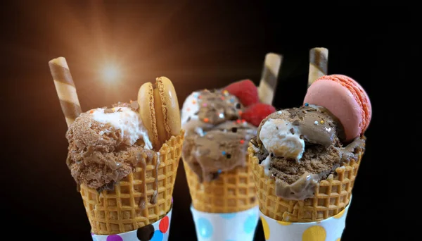 Chocolate gourmet ice creams — Stock Photo, Image