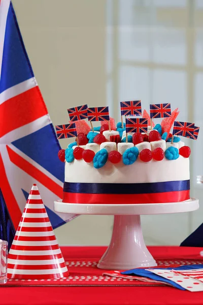 UK National holiday celebration party table — Stock Photo, Image