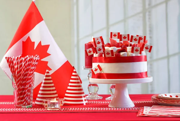 Kanada Tag Nationalfeiertag Feier Party Tisch — Stockfoto