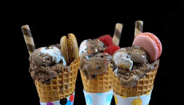 Chocolate gourmet ice creams — Stock Photo, Image